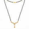 Modern Mangalsutra for Women - Gold Plated Diamond Pendant Black Bead Single Chain | Elegant Daily Wear and Festival Short Mangalsutra Necklace