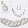 Sparkling Rhinestone Necklace and Earrings Set for Women - Silver-Tone Crystal Choker with Matching Drop Earrings - Elegant Bridal & Evening Jewellery Set for Weddings, Prom, and Parties