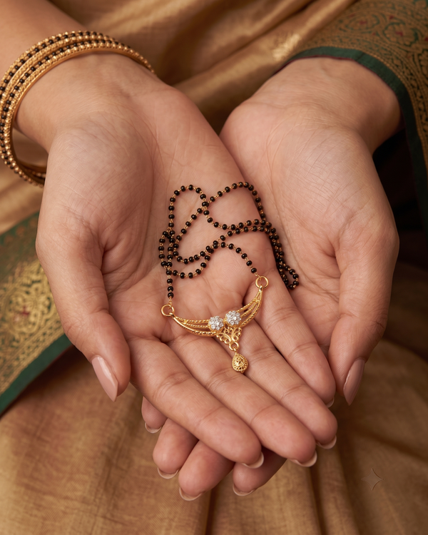 Gold-Plated Double-Layer Floral Mangalsutra (18K Gold Plated)