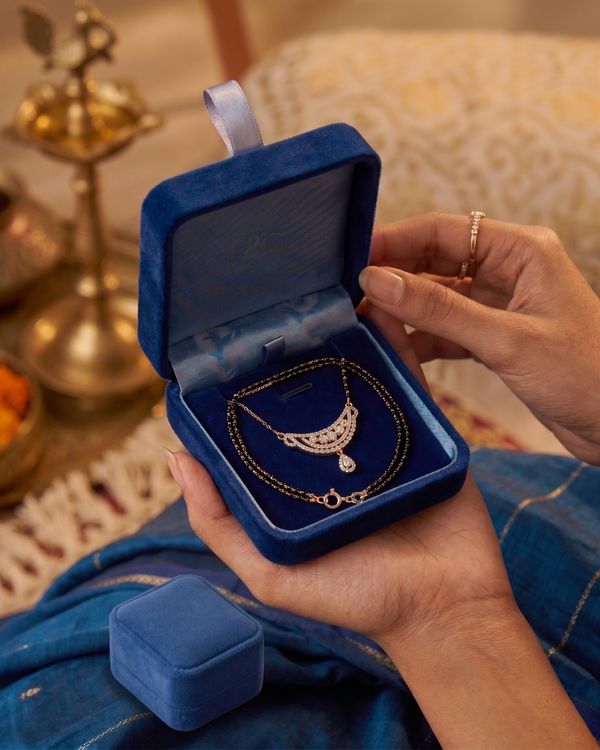 Gold-Plated Curved CZ Mangalsutra (18K Gold Plated)