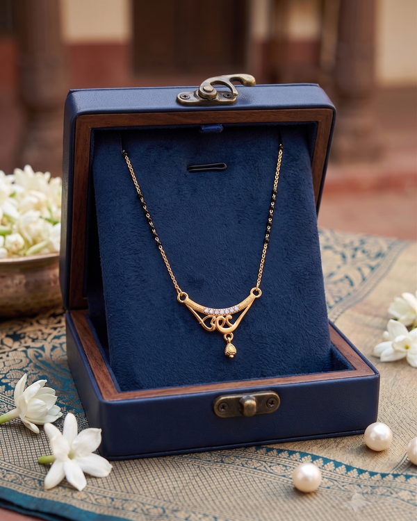 Gold-Plated Double-Layer CZ Mangalsutra (18K Gold Plated)