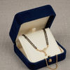 Traditional Gold Plated Dual Strand Black Beaded Mangalsutra with CZ Diamond Studded Floral Pendant for Women - Ethnic Jewellery for Weddings & Festivals