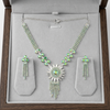 Women’s Aurora Borealis Crystal Bridal Jewellery Set - Silver-Tone Rhinestone Fringe Statement Necklace and Dangle Drop Earrings for Weddings, Prom, and Formal Galas