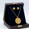 Gold-Plated Traditional Floral Filigree Pendant Necklace with Matching Stud Earrings for Women and Girls - Ethnic Jewellery Set for Wedding, Festivals, and Gifting