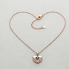 Rose Gold Plated Heart Locket Necklace for Women, Evil Eye Pendant with Sparkling Zircon Stones, Elegant Fashion Jewellery Gift for Girls