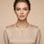 Gold Plated White Heart Pendant Necklace - Flat Snake Herringbone Chain with Crystal Dangle - Elegant Adjustable Jewellery for Women and Girls