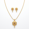 Elegant Gold-Toned Hexagon Locket Necklace Set with Matching Earrings – Designer Ruby-Studded Ethnic Jewellery for Girls and Women – Perfect Anniversary or Birthday Gift for Her