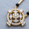 Gold Plated CZ Stone Traditional Mangalsutra for Women | Stylish New Design Black Bead Tanmaniya Necklace | Ethnic Jewellery for Daily Wear