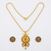 Traditional Gold-Plated Meenakari Pendant Necklace Set with Matching Stud Earrings for Women | Ethnic Floral Design Jewellery for Weddings and Festivals
