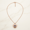 Rose Gold Plated Heart Locket Necklace for Women, Evil Eye Pendant with Sparkling Zircon Stones, Elegant Fashion Jewellery Gift for Girls
