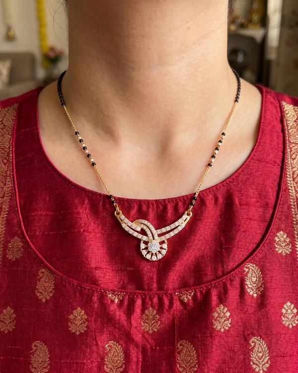 Gold-Plated Diamond Mangalsutra (18K Gold Plated)