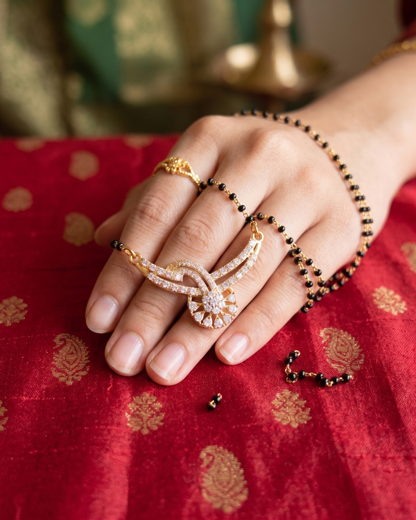 Gold-Plated Diamond Mangalsutra (18K Gold Plated)