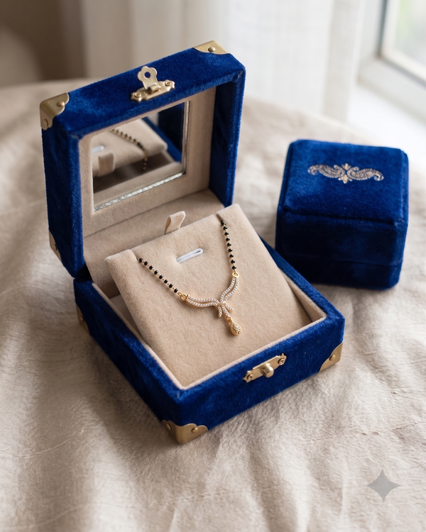 Gold-Plated Diamond Single-Chain Mangalsutra (18K Gold Plated)