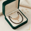 Gold Plated American Diamond Mangalsutra for Women | Elegant Curved CZ Pendant with Single Line Black Bead Chain | Traditional Indian Wedding Jewellery