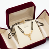 Gold Plated Double Line Mangalsutra Necklace for Women, Traditional Black Beaded Chain with CZ Diamond Pendant Indian Bridal Jewellery