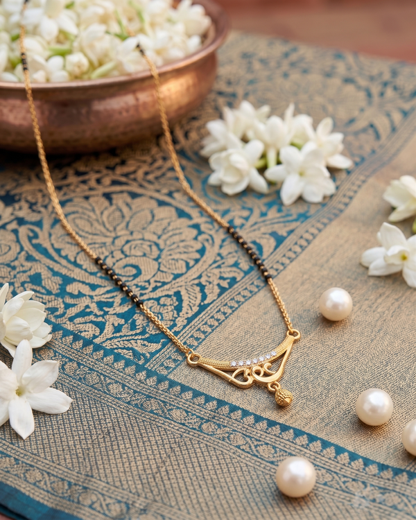 Gold-Plated Double-Layer CZ Mangalsutra (18K Gold Plated)