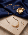 Gold-Plated Double-String Floral Mangalsutra (18K Gold Plated)