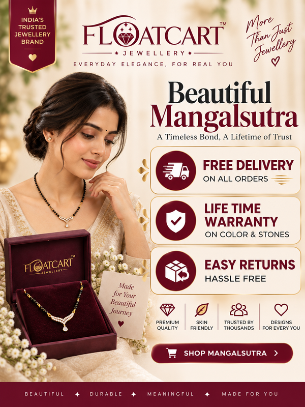Gold-Plated CZ Crescent Mangalsutra (18K Gold Plated)