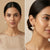 White Gold Plated Floral Pearl Stone Stud Earrings For Women