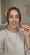 Pink Gold Plated Enamel Crescent Moon Stud Earrings For Women