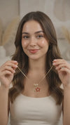 Gold Plated Initial E & Red Star Charm Necklace for Women – Anti-Tarnish Snake Chain Alphabet Pendant – Minimalist Waterproof Jewellery Gift for Girls