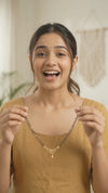 Traditional Gold Plated Double Layer Mangalsutra for Women | Cz Diamond Studded Pendant Short Tanmaniya Mangalsutra Necklace | Black Beads Daily Wear Jewellery for Women