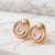 Pink Gold Plated Enamel Crescent Moon Stud Earrings For Women